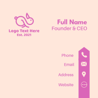 Pink Bunny Infinity  Business Card Design