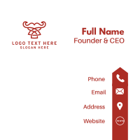 Modern Bull Outline Business Card Design