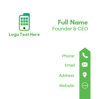 Green Mobile Documents Business Card Design
