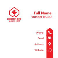 Red Canadian Maple Geometric Business Card Design