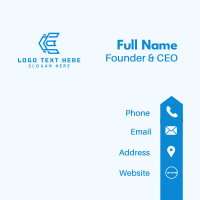 Electronic Tech Letter E Business Card Design