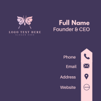 Pink Female Butterfly Business Card Design