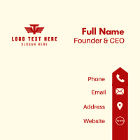 Red Letter T Wings  Business Card Design