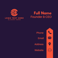 Circle Tech Letter C Business Card Design