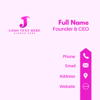 Feminine Stylish Letter J Business Card Design