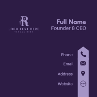 Purple Daisy Letter R  Business Card Design