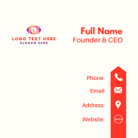Colorful Geometric Eye Letter Business Card Design