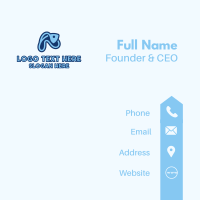 Abstract Blue Fish  Business Card Design