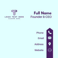 Purple Firm Letter T  Business Card Design