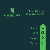 Green Transparent Letter G Business Card Design