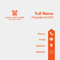 Orange Alarm Clock  Business Card Design