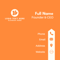 Orange Letter H Business Card Design