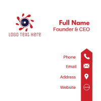 Red Propeller Lens Business Card Design