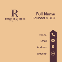 Shiny Classic Letter R Business Card Design