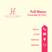 Fancy Pink Letter H Business Card Design