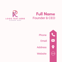 Gradient Ribbon Letter R Business Card Design