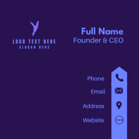 Purple Letter Y Business Card Design