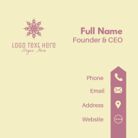 Purple Intricate Snowflake Decor Business Card Design