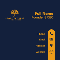 Minimalist Yellow Umbrella Business Card Design