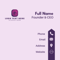 Purple Quote Letter G Business Card Design