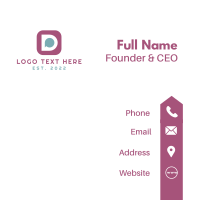 Chat Messaging App Letter D Business Card Design