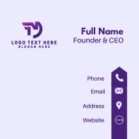 Purple Gaming Letter M Business Card Design