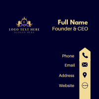 Crown Lion Crest Business Card Design