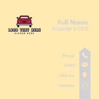 Red Car Driving Business Card Design