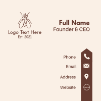 Brown Outline Bug  Business Card Design