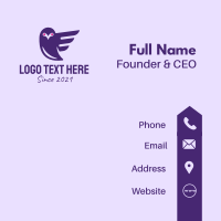 Purple Flying Owl  Business Card Design