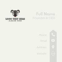 Grey Dog Outline Business Card Design