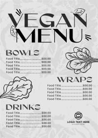 Trendy Vegan Restaurant Menu Image Preview