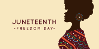 Beautiful Woman Juneteenth Twitter post Image Preview