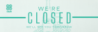 Minimalist Closed Restaurant Twitter header (cover) Image Preview