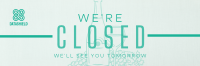 Minimalist Closed Restaurant Twitter header (cover) Image Preview