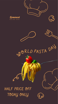 World Pasta Day Doodle Facebook Story Image Preview