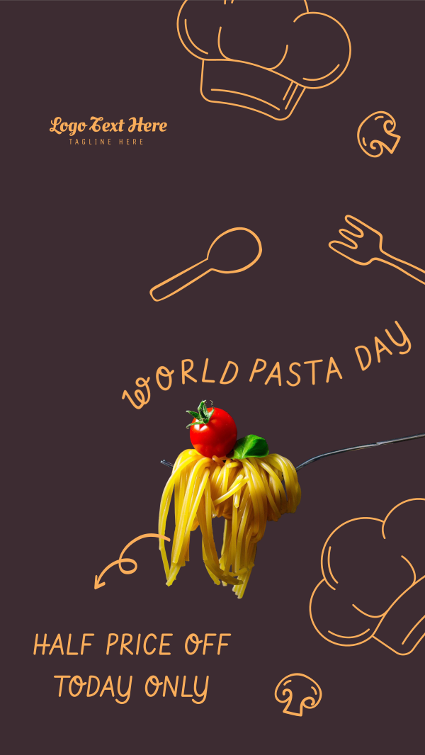 World Pasta Day Doodle Facebook Story Design Image Preview