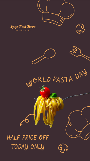 World Pasta Day Doodle Facebook story Image Preview