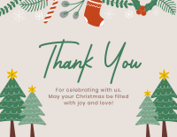 Christmas Celebration Thank You Card Design