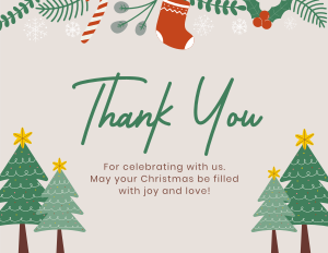 Christmas Celebration Thank You Card Image Preview