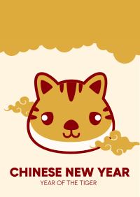 Cute Tiger Sticker Flyer Image Preview