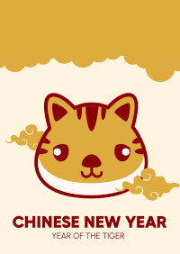 Cute Tiger Sticker Flyer Design