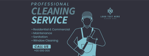 Janitorial Cleaning Facebook Cover Design Image Preview