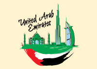 UAE City Scribbles Postcard Image Preview