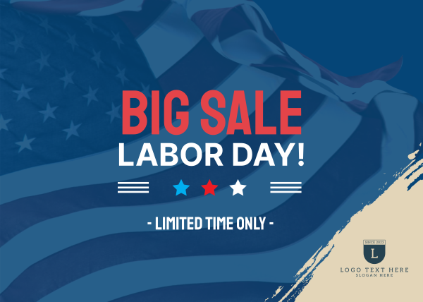 Big Sale Labor Day Postcard Design Image Preview