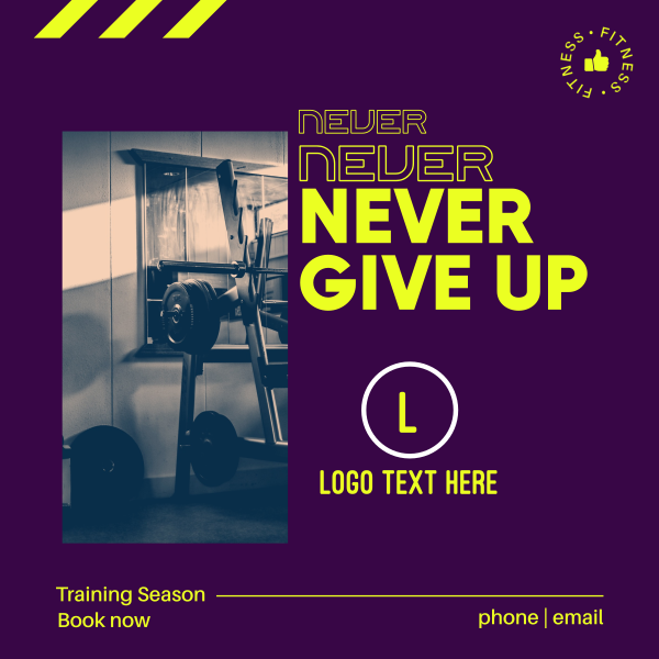 Never Never Give Up Instagram Post Design Image Preview