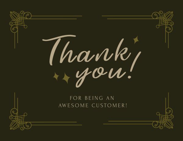 Classic Deco Thank You Card Design Image Preview