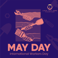 Hand in Hand on May Day Instagram Post Design