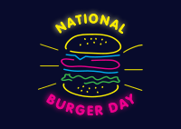 Neon Burger Postcard Design