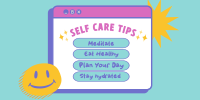 Self Care Tips Twitter Post Design